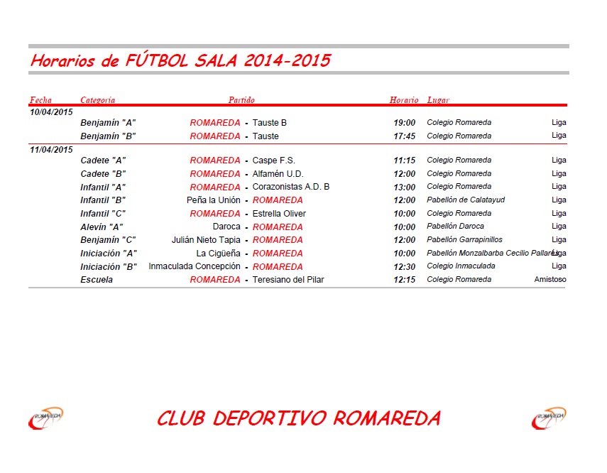 Horarios 10 11 Abril